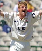 Lancashire's Glenn Chapple appeals for a wicket