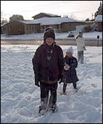Allum family in snow