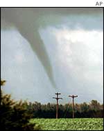 Tornado over fields