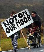 Campaign banner at a protest in November this year