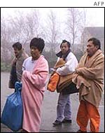Tricolor crew members at hospital in Dunkirk, France