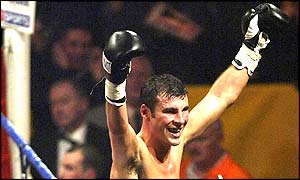 Joe Calzaghe celebrates a blistering win