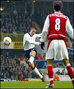 Christian Ziege puts Spurs ahead with a free-kick on 11 minutes