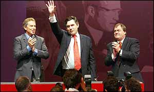 Brown, Blair and Prescott at this year's Labour Party Conference in Blackpool