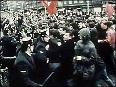 Police and protesters