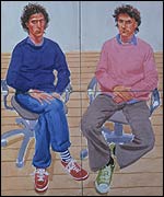 Hockney's portrait of film-makers Tom and Charles Guard