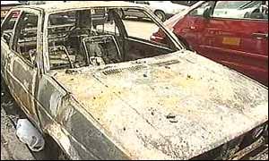 burnt-out car