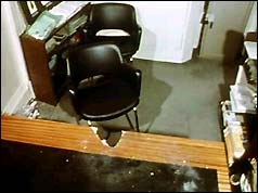 The damage the parcel bomb left