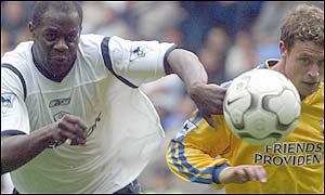 Michael Ricketts (left) and Wayne Bridge of Southampton