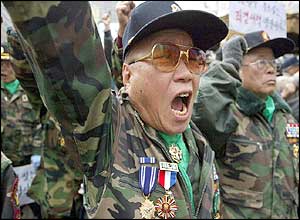 Protester shouts against North Korea (AP photo)