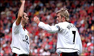 Wales' Ryan Giggs (left) and England's David Beckham