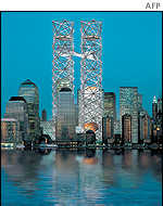 One of the proposed designs for rebuilding the World Trade Center by Think