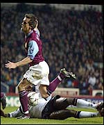 Liverpool's Djimi Traore pulls down Lee Hendrie to concede a penalty