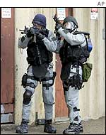 Armed Sydney police officers during an anti-terrorism exercise