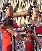 Girls in the traditional Incwala dance
