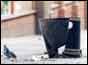 The litter bin one of the bombs was planted in