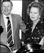Sir Jimmy Young and Margaret Thatcher