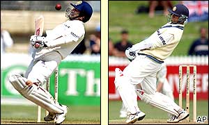 Sachin Tendulkar and Rahul Dravid put up a defence against New Zealand
