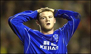 Everton striker Wayne Rooney