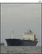 Tanker moored at Lake Maracaibo