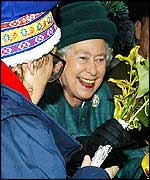 Queen leaving Church at Sandringham