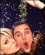 Kissing under the mistletoe 