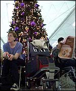 Passengers waiting at Stansted