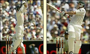 Despite a few wild shots, Australia's batsmen win the early exchanges with England's bowlers