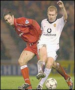Man Utd's Paul Scholes and Boro's Mark Wilson