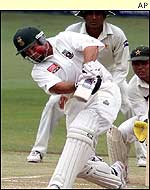 Boucher plays a lofted drive