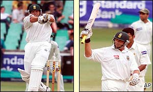 Jacques Kallis celebrates his century for South Africa