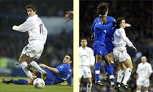 Kewell clashes with Lampard, and Viduka challenges Chelsea's Mario Stanic and Marcel Desailly