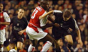 Michael Owen is replaced in the 38th minute after suffering a new hamstring injury 