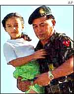 Kidnap victim April Grant rescued by in the southern Philippines, February 2001