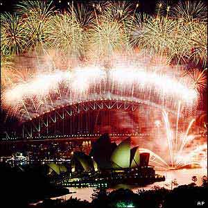 Fireworks on Sydney Harbour Bridge