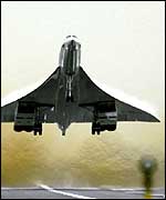 BA Concorde takes off