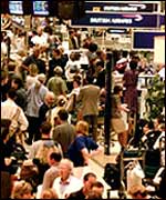 Heathrow crowded terminal