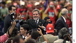 Lula arriving for inauguration