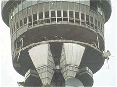 The damage to the Post Office tower