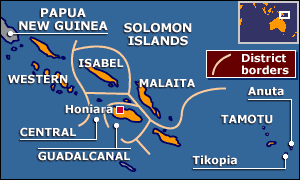 Map showing Solomon Islands