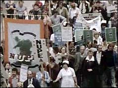 Marchers making thier way through Cardiff