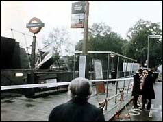 Police at the scene of the bombing 