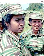 Tamil Tiger fighters in northern Sri Lanka