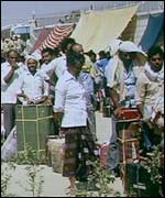 Iraqi refugees at Amman airport