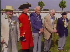 Photograph of Passchendaele veterans at Tyne Cot cemetery, Belgium