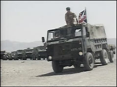 Photograph of British military convoy in Northern Iraq