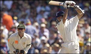 Michael Vaughan hits his third century of the series