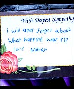 Tribute left at scene