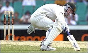 Australia's Andy Bichel completes a run