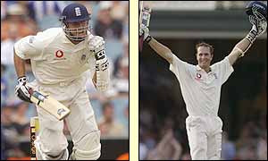 Vaughan clenches a fist to celebrate another ton